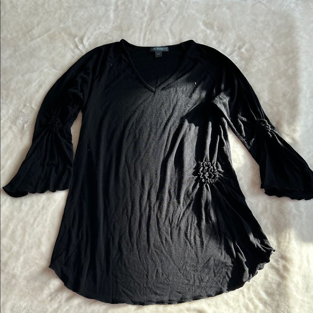 Maternity 3/4 Sleeve Black Women's Top Size Small